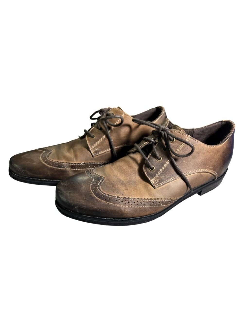 Mens Bed Stu Beacon Distressed Brown Leather Wingtips Oxfords Shoes Size 10